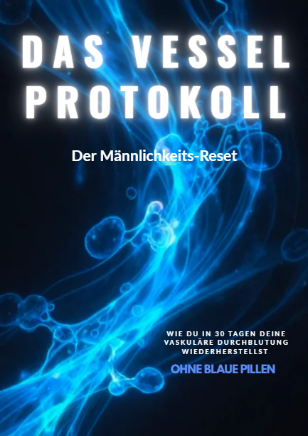 Book cover of 'Das Vessel Protokoll' with blue abstract design on a dark background